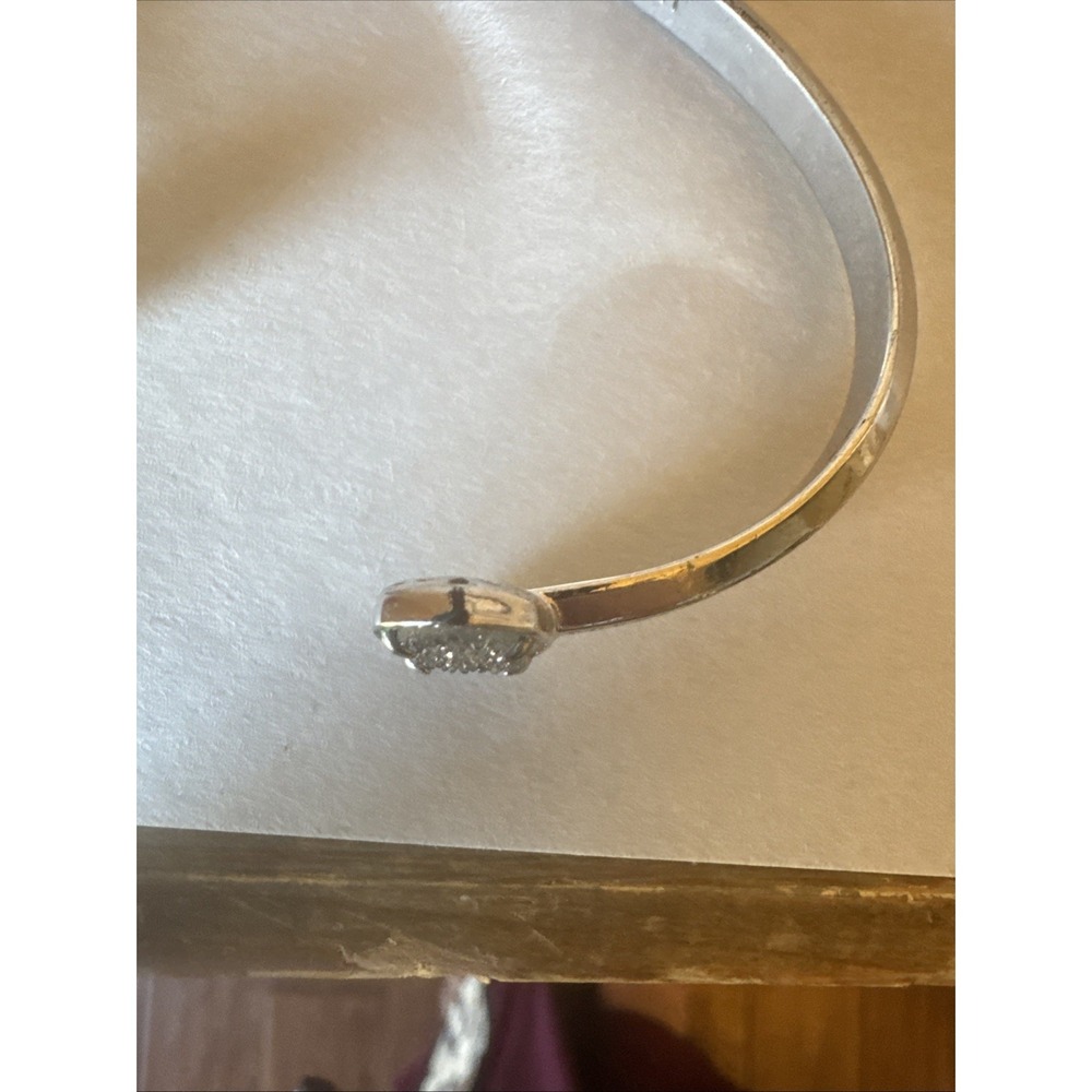 Kendra Scott Silver Sparkle Elton Cuff Silver Gray Drusy - Picture 4 of 8